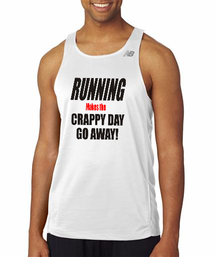 Running - Crappy Day Go Away - NB Mens White Singlet